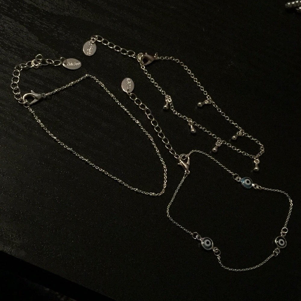 Set of 3 Silver Anklets (Claire’s)